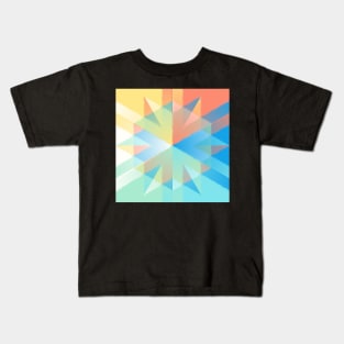 Geometric Swirl of  Colorful Triangles Kids T-Shirt